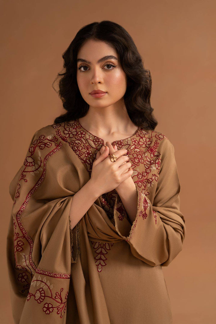 Winter Unstitched 3PC Dhanak Embroidered Suit - SS0418