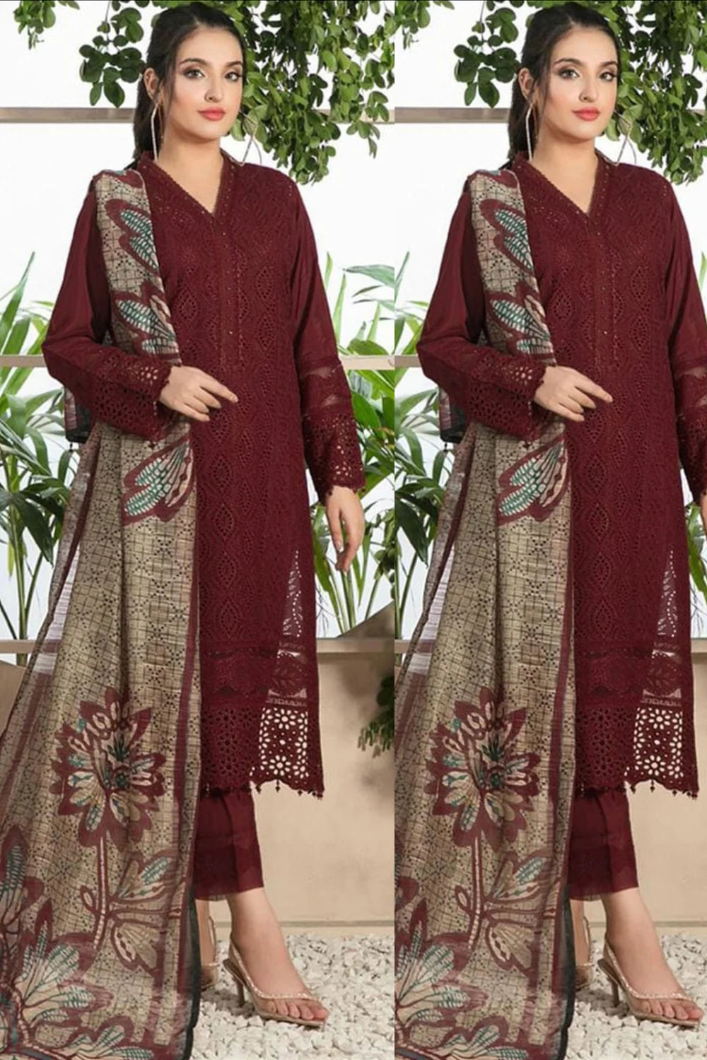 SUMMER ELEGANCE 3PC EMBROIDERED LAWN SUIT